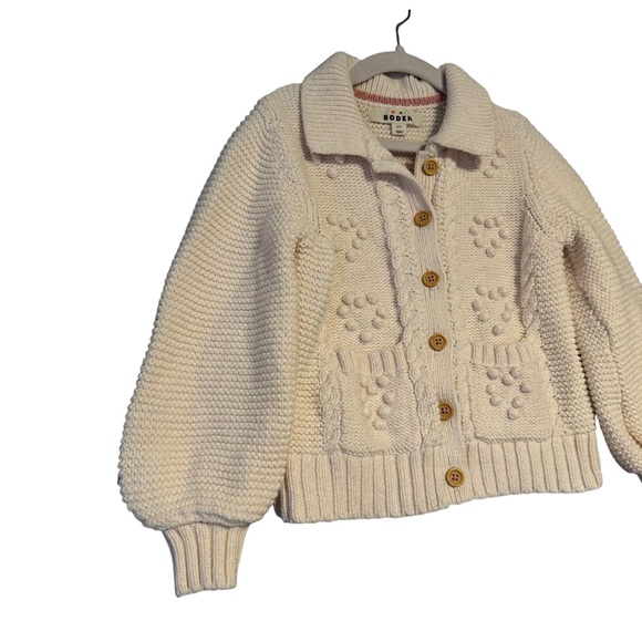 Mini Boden | Cream Bobble Knit Cardigan Sweater Size 6-7Y - Picture 2 of 11